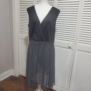 Signature Collection Black Polka Dot Dress (Size: XL)